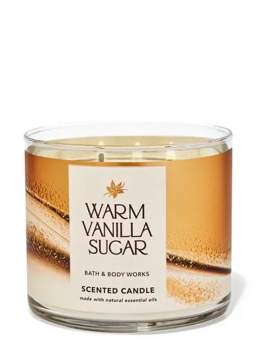 Vela Aromática Warm Vanilla Sugar – Bath & Body Works (3 Mechas)
