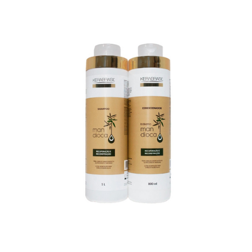 Kit Shampoo y Acondicionador Kerabrasil 1L Mandioca