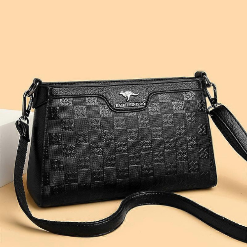 CARTERA KAIDIFEINIROO NEGRA TEXTURADA CON CORREA