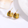 Aretes Abanico Animal Print Dorado