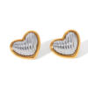 Aretes Corazón Bicolor Dorado y Plata