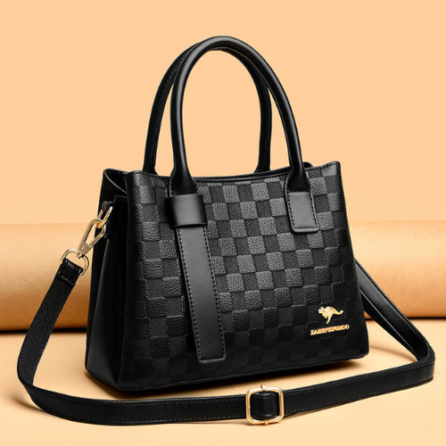 CARTERA KAIDIFEINIROO NEGRA CUADRICULADA ELEGANTE