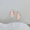 Aretes Rectangulares Rosa Dorado