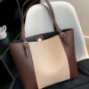 CARTERA BICOLOR BEIGE Y MARRÓN DOBLE ASA