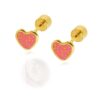 AROS DORADOS CORAZÓN ROSADO