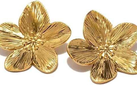 AROS DORADOS FLOR GRANDE TEXTURADA