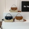CARTERA DE MUJER COMBINADA SÍMIL CUERO Y RAFIA