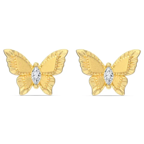 AROS DORADOS MARIPOSA CON DETALLE CENTRAL
