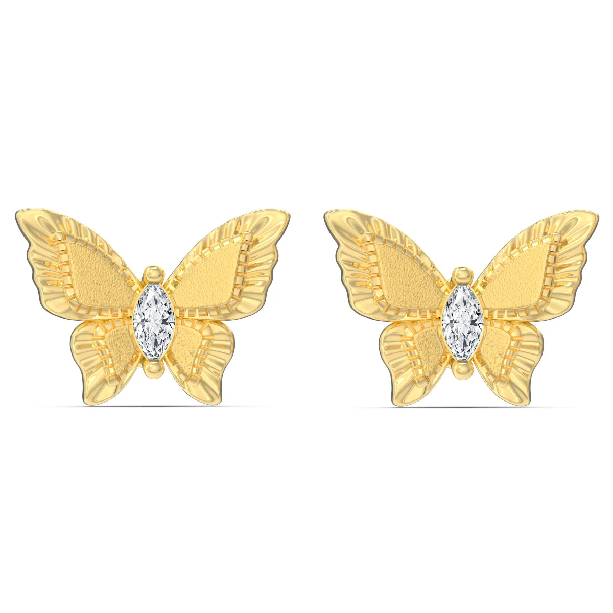 AROS DORADOS MARIPOSA CON DETALLE CENTRAL