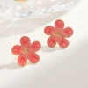 AROS FLOR ROSADA CON BORDE DORADO