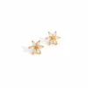 AROS DORADOS FLOR CON BRILLOS