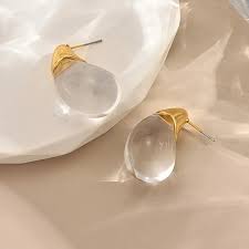 AROS DORADOS GOTA CON DETALLE BLANCO