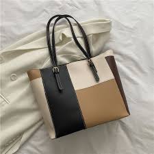 CARTERA TOTE TRICOLOR ELEGANTE