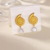AROS DORADOS ESPIRAL CON DETALLE BLANCO