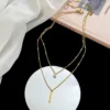 COLLAR DORADO DOBLE EN Y