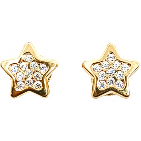 AROS DORADOS ESTRELLA CON BRILLOS