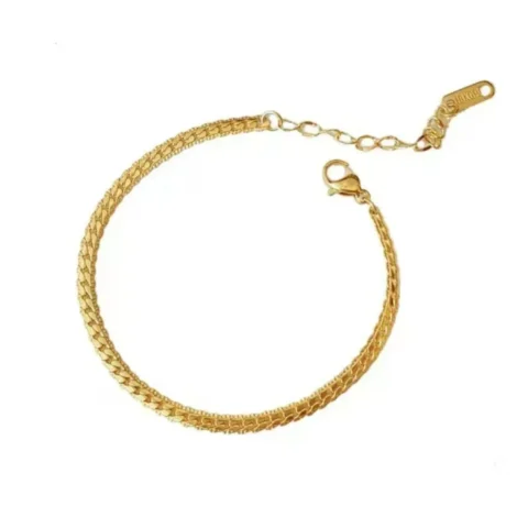 PULSERA DORADA DE CADENA PLANA AJUSTABLE